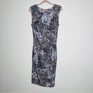 Nic+Zoe Women's Mosaic Print Surplice Dress Size L